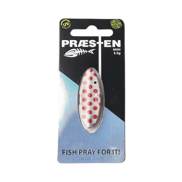 Gennemløber fra Præsten Special Edition hvid med røde prikker