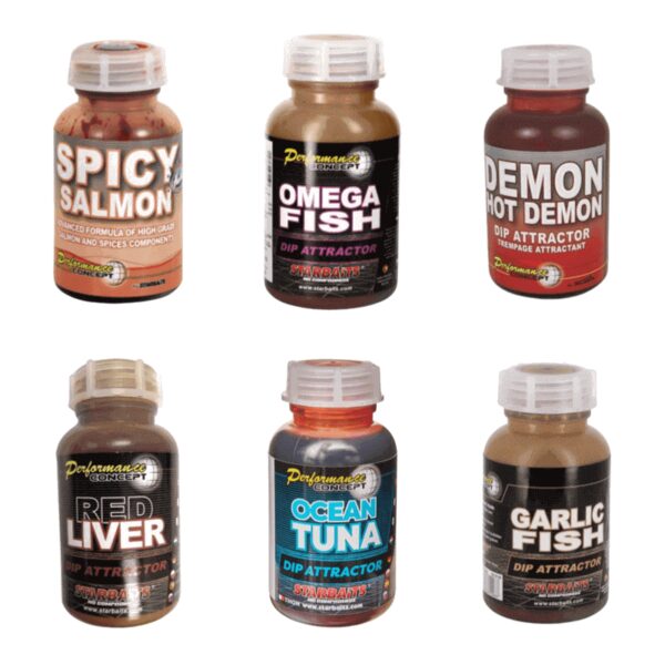 Dip til karpe og stør fiskeri fra Starbaits Perfomance Concept Dip Attractor 200 Ml få i forskellige smags varianter